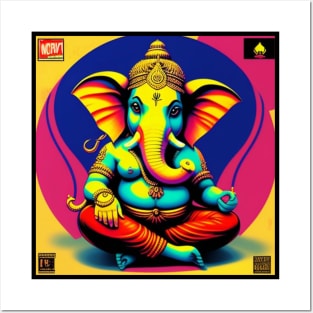 Lord Ganesha Music Record Hindu Art Posters and Art